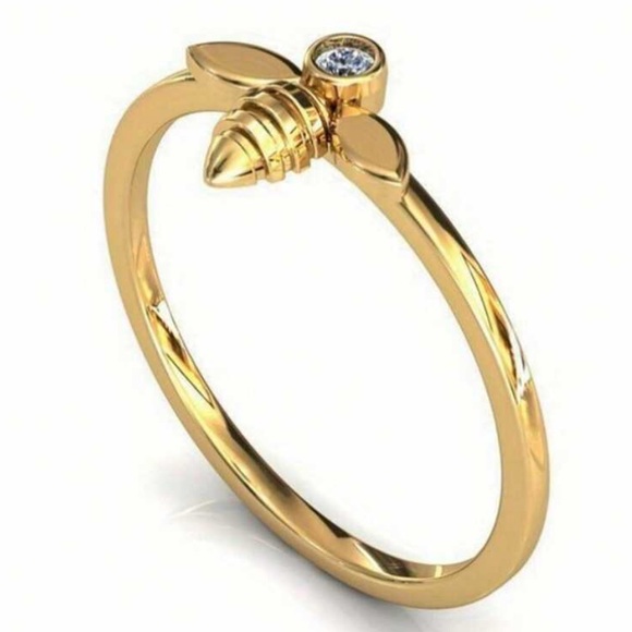 Rhinestone Bumble Bee Ring - Picture 2 of 8